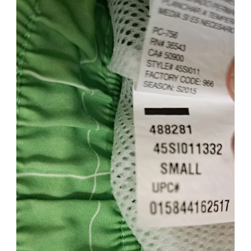 Izod Men's S Green Check Swim Trunks Board Shorts 9